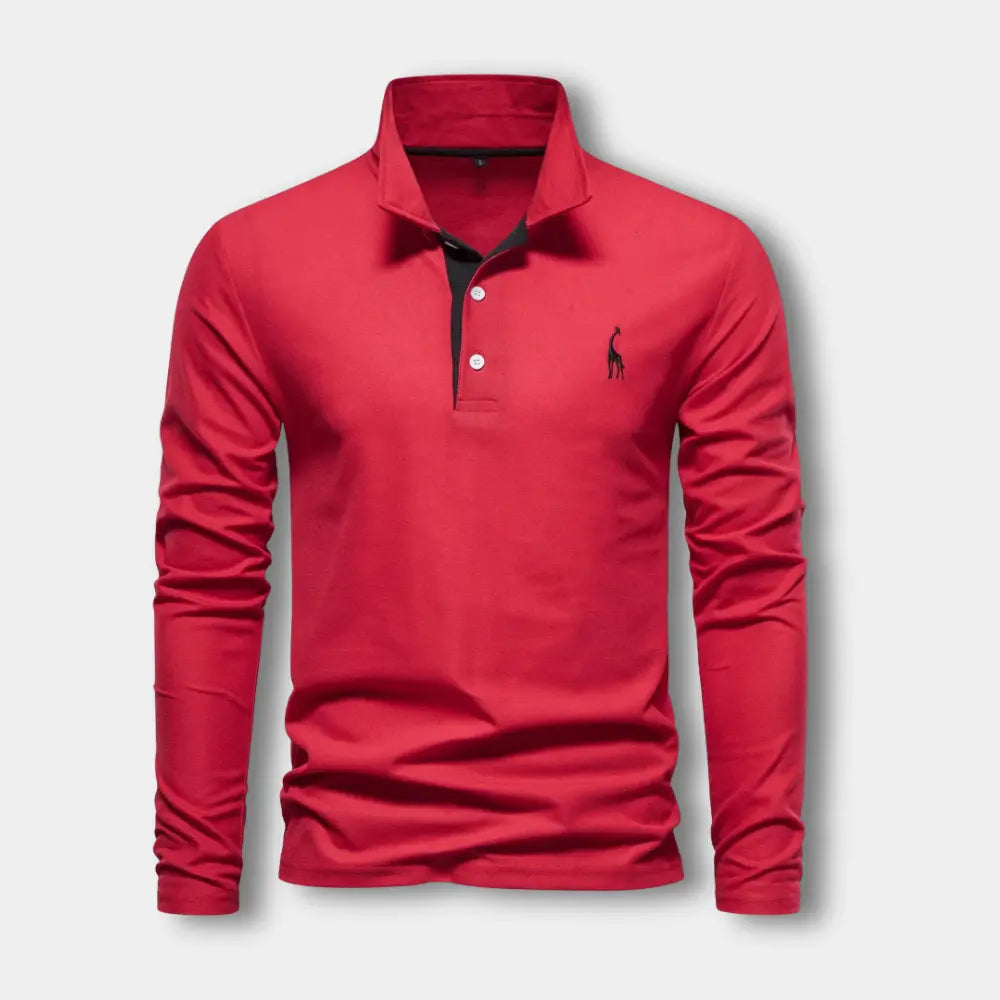 Polo De Manga Larga Con Cuello Abierto Y Cierre De Tres Botones Para Hombre | Ideal Para Uso Diario Y Actividades Informales