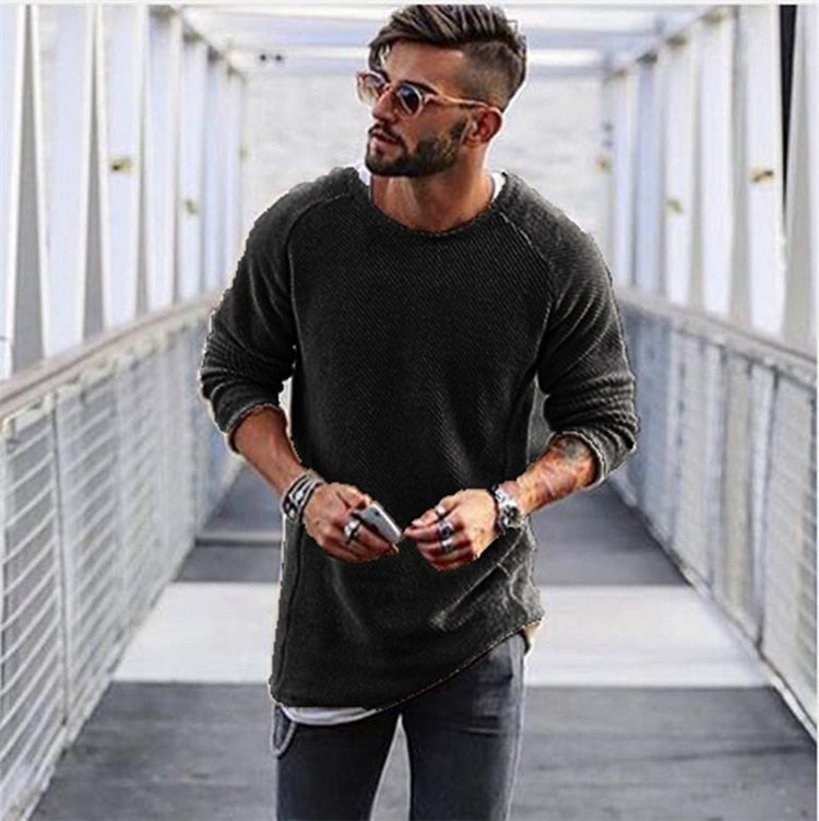 Jersey de Punto de Manga Larga con Corte Versátil para Hombre | Ideal para Uso Diario