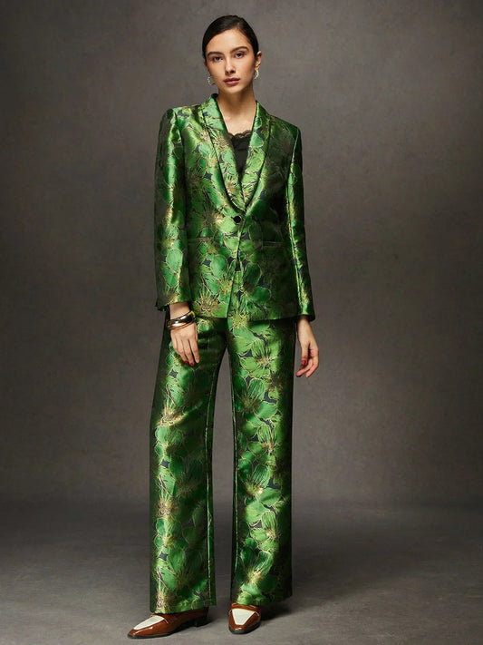 Conjunto De Dos Piezas Con Blazer Slim Y Pantalón Recto Para Mujer | Ideal Para Ocasiones Formales