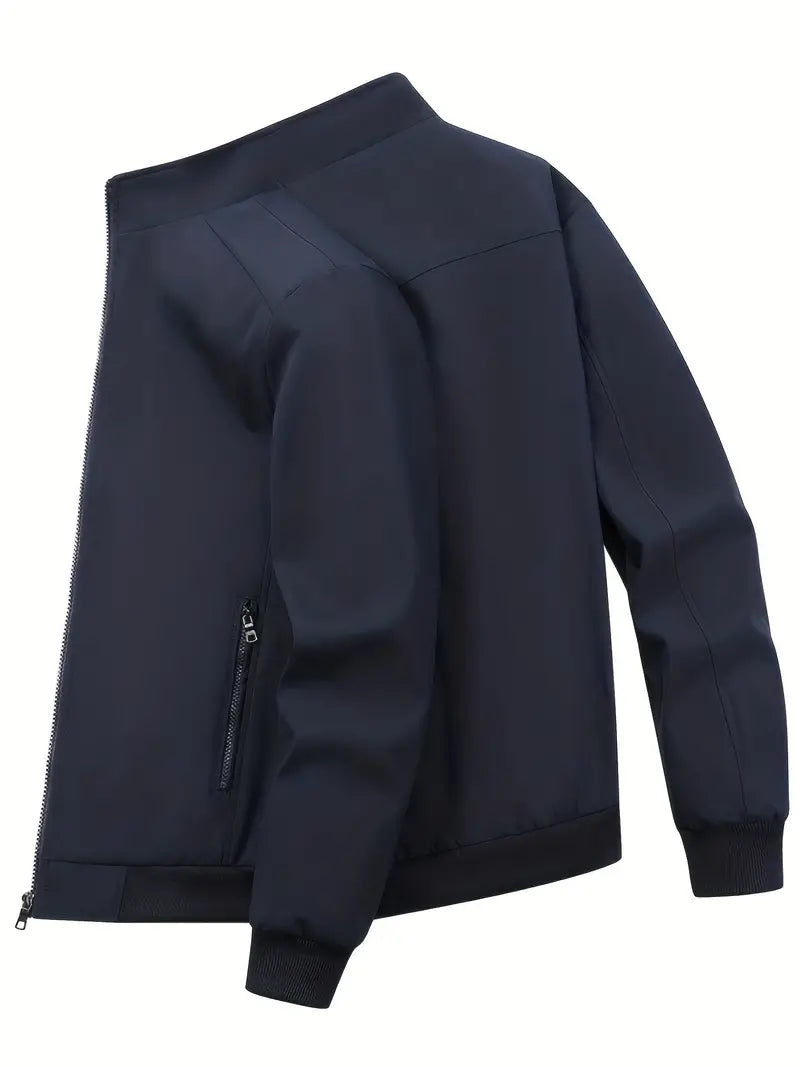 Chaqueta Ligera con Cierre de Cremallera y Cuello Alto para Hombre | Ideal para Uso Diario