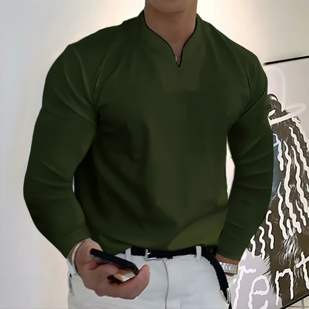 Camisa de Manga Larga con Cuello Estructurado para Hombre | Ideal para Uso Profesional y Diario