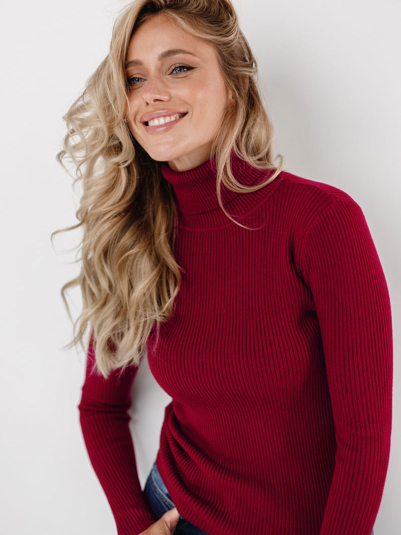 Jersey de Cuello Alto con Corte Clásico para Mujer | Ideal para el Uso Diario en Otoño e Invierno