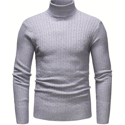 Jersey Con Estructura Trenzada Y Cuello Alto Para Hombre | Ideal Para Uso Diario En Clima Fresco