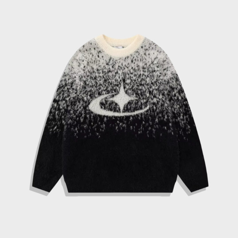 Jersey de Cuello Redondo con Diseño Degradado y Motivo Central para Mujer y Hombre | Ideal para Uso Diario