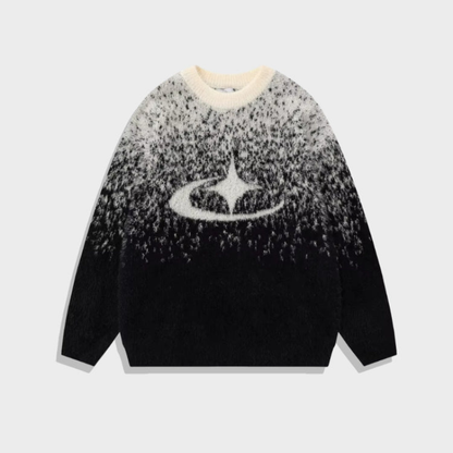 Jersey de Cuello Redondo con Diseño Degradado y Motivo Central para Mujer y Hombre | Ideal para Uso Diario