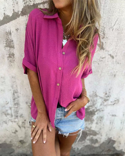 Camisa Con Corte Amplio Y Cierre De Botones Para Mujer | Ideal Para Uso Diario Y Salidas Informales