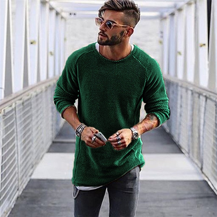 Jersey de Punto de Manga Larga con Corte Versátil para Hombre | Ideal para Uso Diario