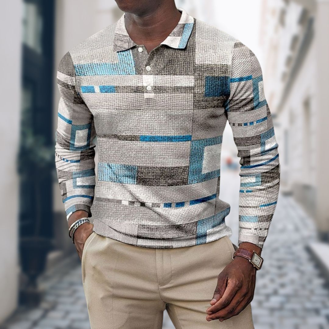 Camisa de Manga Larga Slim Fit con Motivo Rayado para Hombre | Ideal para Uso Diario y Formal