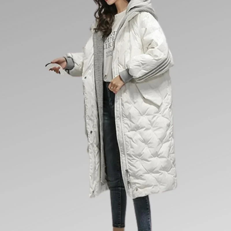 Abrigo Largo Acolchado Con Capucha Para Mujer | Ideal Para Otoño E Invierno