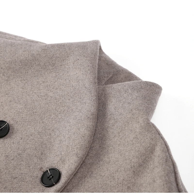 Abrigo De Invierno Con Corte Suelto Y Botones Dobles Para Mujer | Ideal Para Invierno