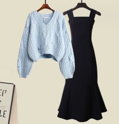 Conjunto de Blusa Tweed y Falda Fishtail para Mujer | Ideal para Uso Diario