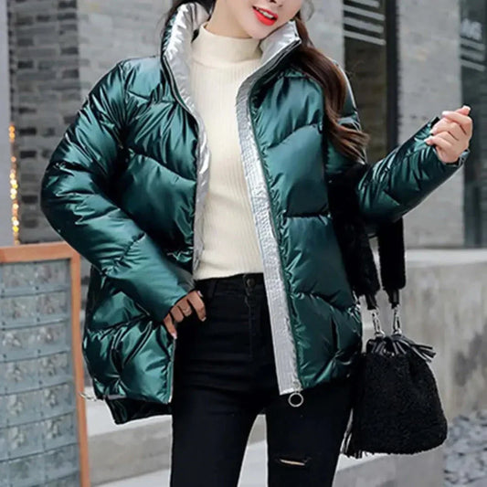 Chaqueta de Invierno con Acabado Brillante para Mujer | Ideal para Invierno