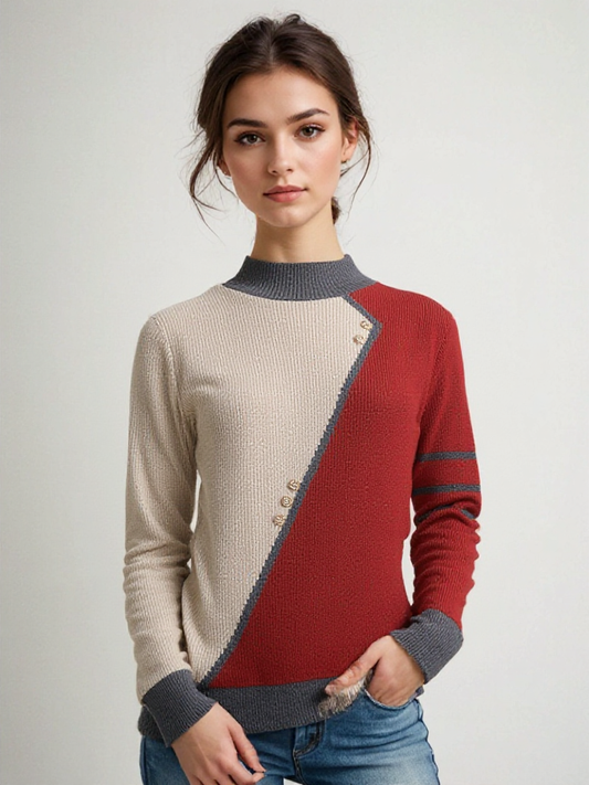 Jersey de Mujer con Diseño Asimétrico y Detalles de Botones | Ideal para Uso Diario