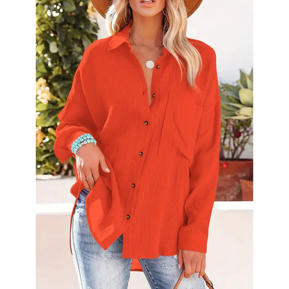 Camisa Con Corte Recto Y Mangas Largas Para Mujer | Ideal Para Uso Diario Y Profesional