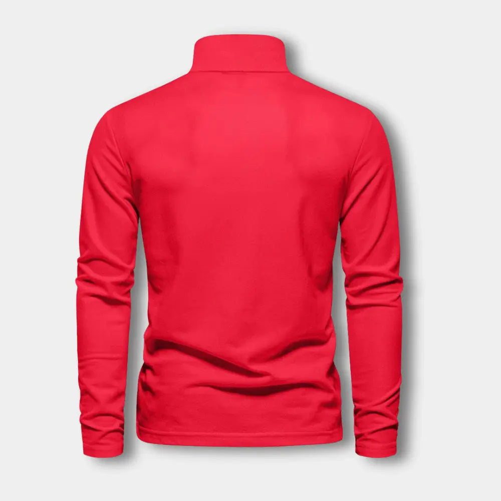 Polo De Manga Larga Con Cuello Abierto Y Cierre De Tres Botones Para Hombre | Ideal Para Uso Diario Y Actividades Informales