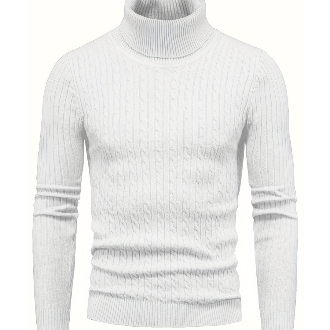 Jersey Con Estructura Trenzada Y Cuello Alto Para Hombre | Ideal Para Uso Diario En Clima Fresco