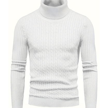 Jersey Con Estructura Trenzada Y Cuello Alto Para Hombre | Ideal Para Uso Diario En Clima Fresco