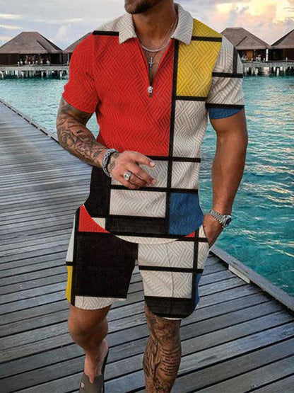 Conjunto de Polo con Cremallera y Short para Hombre | Ideal para el Verano