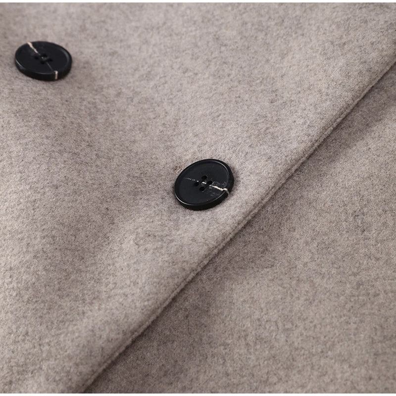 Abrigo De Invierno Con Corte Suelto Y Botones Dobles Para Mujer | Ideal Para Invierno