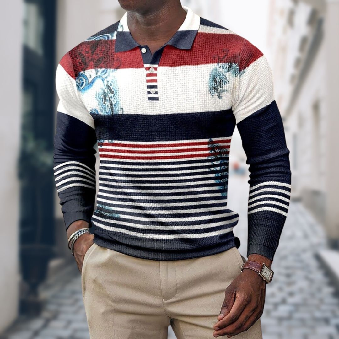 Camisa Con Motivo De Rayas Y Corte Slim Fit Para Hombre | Ideal Para Uso Diario