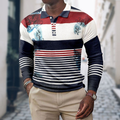 Camisa Con Motivo De Rayas Y Corte Slim Fit Para Hombre | Ideal Para Uso Diario