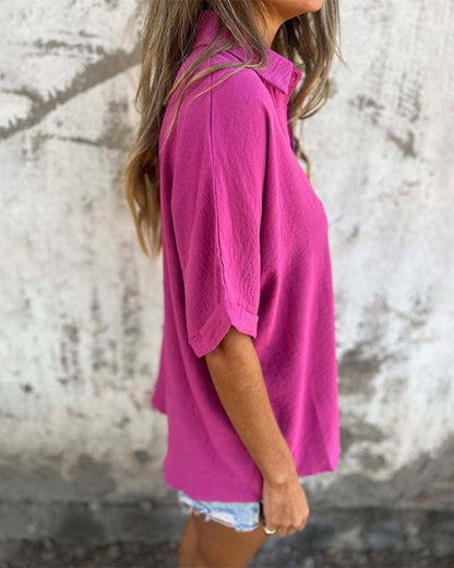 Camisa Con Corte Amplio Y Cierre De Botones Para Mujer | Ideal Para Uso Diario Y Salidas Informales