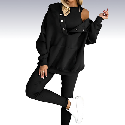 Conjunto Deportivo De 3 Piezas Con Diseño Coordinado Para Mujer | Ideal Para Entrenamiento Y Uso Diario