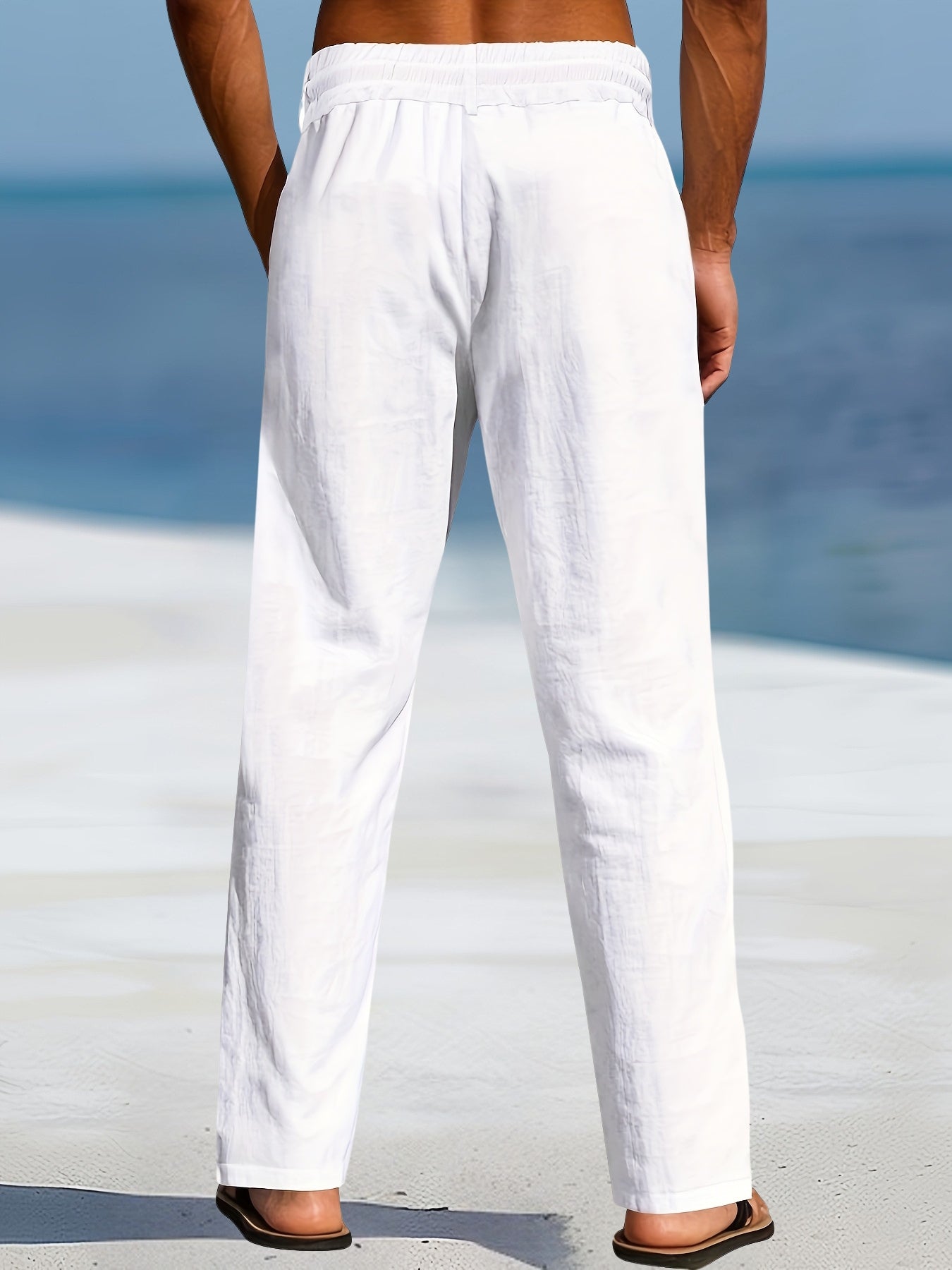 Pantalón de Pierna Ancha con Cintura Elástica y Cordón para Hombre | Ideal para Uso Diario