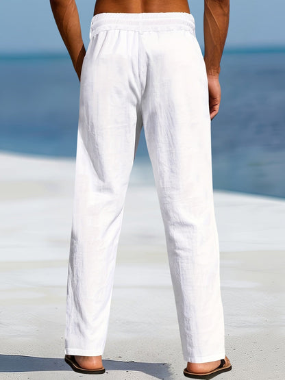 Pantalón de Pierna Ancha con Cintura Elástica y Cordón para Hombre | Ideal para Uso Diario