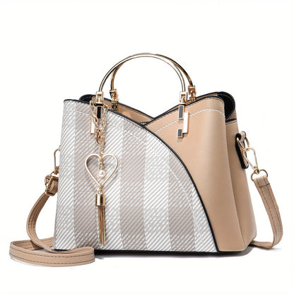 Bolso de Mano con Compartimento Principal y Detalles Color Block para Mujer | Ideal para Uso Diario