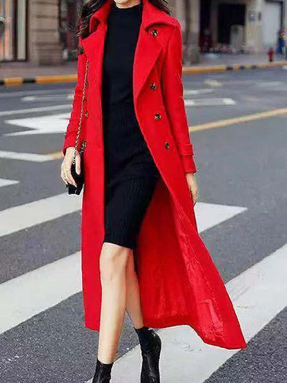 Abrigo Largo con Cinturón Ajustable y Cuello de Solapa para Mujer | Ideal para Invierno