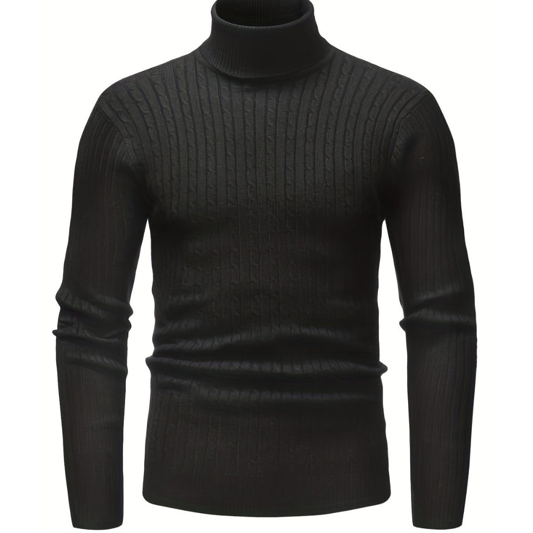 Jersey Con Estructura Trenzada Y Cuello Alto Para Hombre | Ideal Para Uso Diario En Clima Fresco