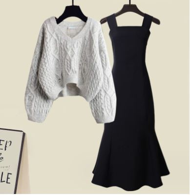 Conjunto de Blusa Tweed y Falda Fishtail para Mujer | Ideal para Uso Diario