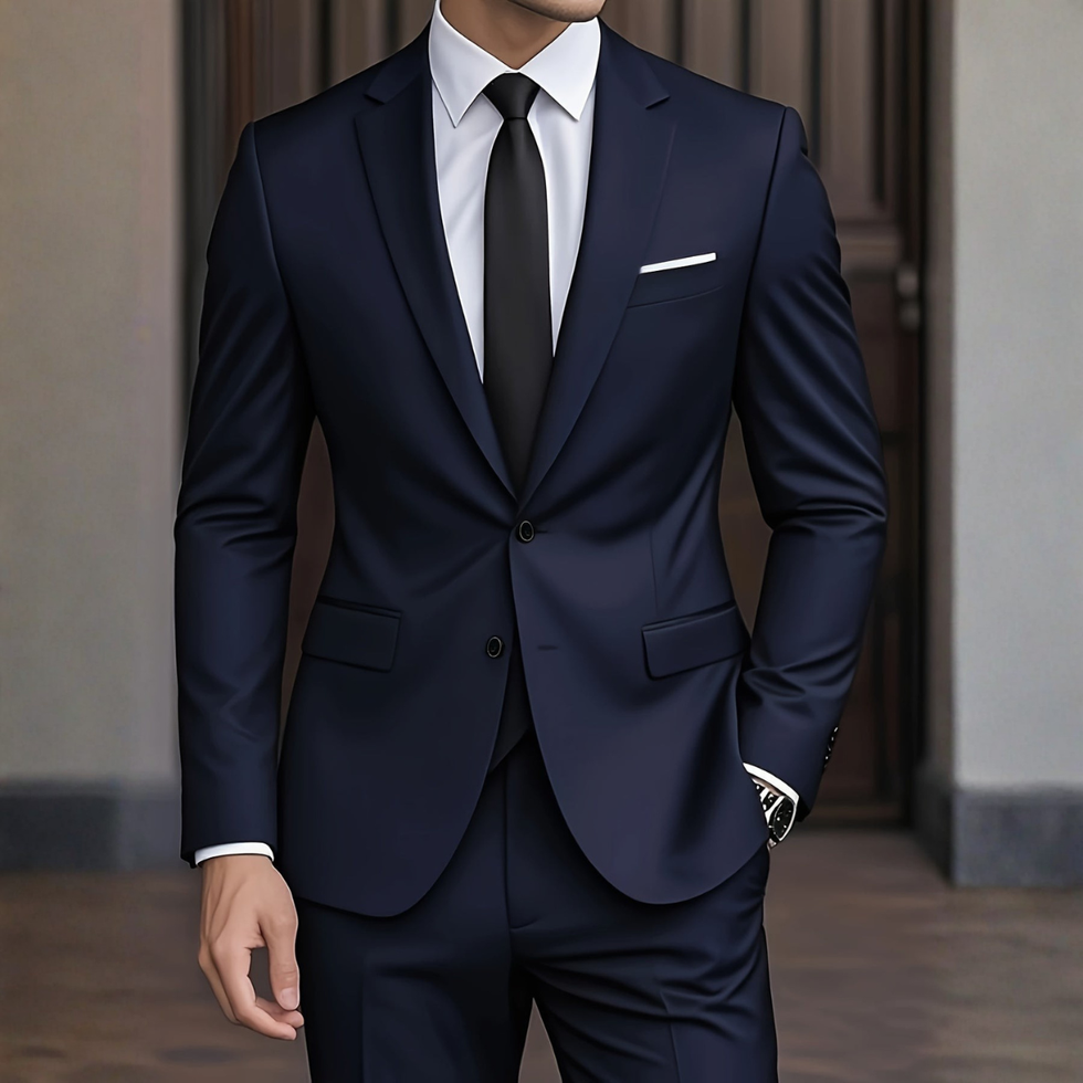 Traje de Dos Piezas con Chaqueta Estructurada para Hombre | Ideal para Eventos Formales