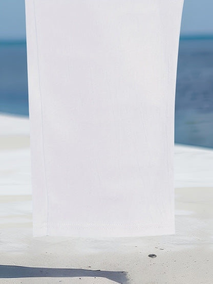 Pantalón de Pierna Ancha con Cintura Elástica y Cordón para Hombre | Ideal para Uso Diario