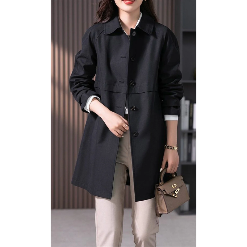 Gabardina De Largo Medio Con Corte Holgado Para Mujer | Ideal Para Primavera Y Otoño