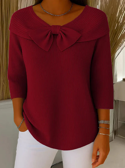 Jersey de Punto con Nudo Frontal y Corte Ajustado para Mujer | Ideal para Uso Diario