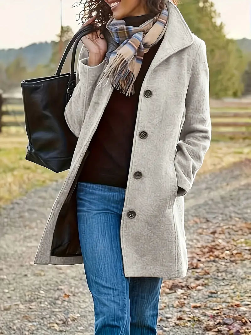 Abrigo De Un Solo Botón para Mujer | Ideal para Otoño E Invierno