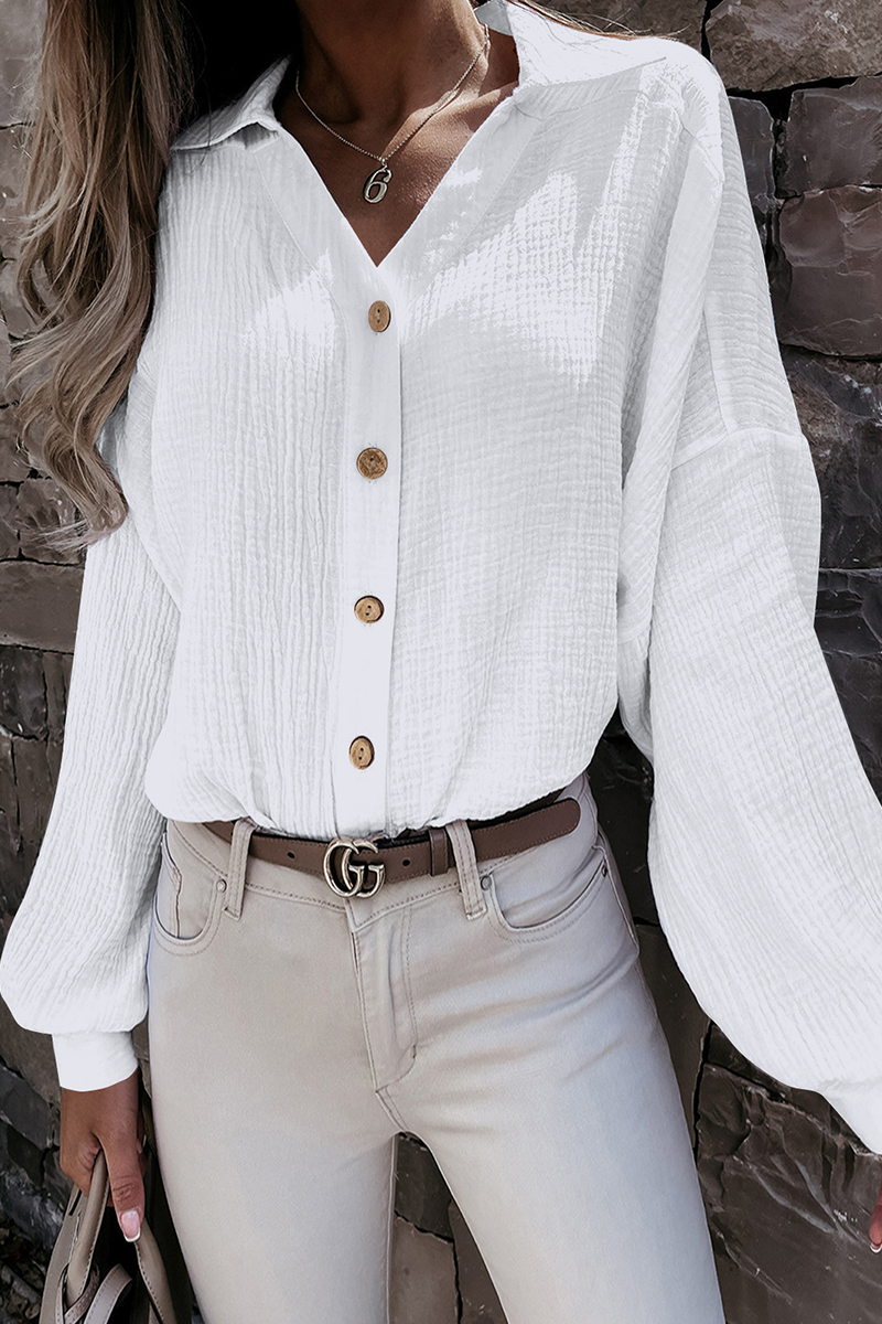 Blusa Con Cuello Rabatido Y Cierre Abotonado Para Mujer | Ideal Para Uso Profesional O Diario