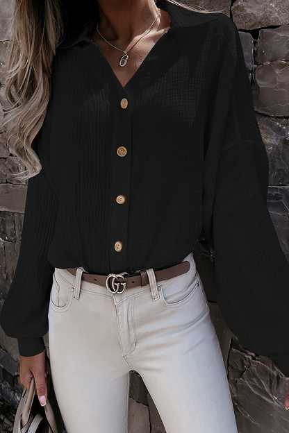 Blusa Con Cuello Rabatido Y Cierre Abotonado Para Mujer | Ideal Para Uso Profesional O Diario