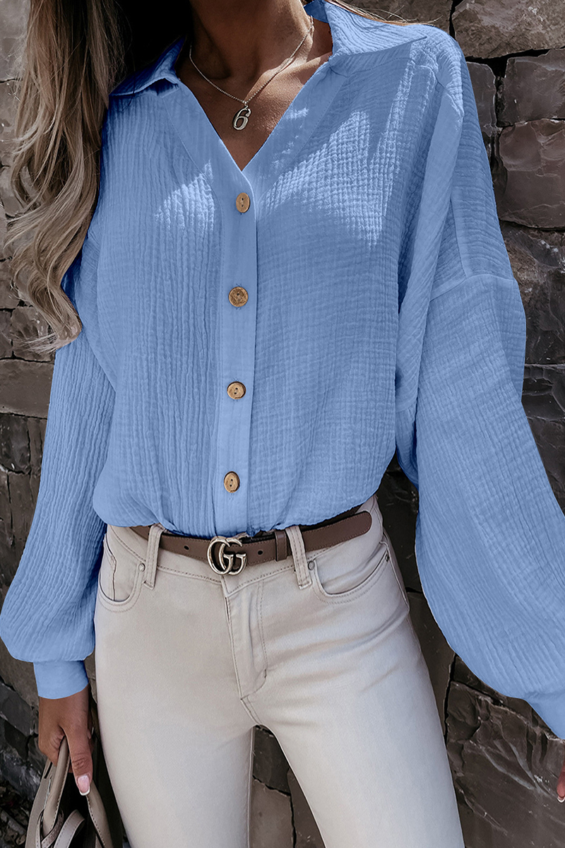 Blusa Con Cuello Rabatido Y Cierre Abotonado Para Mujer | Ideal Para Uso Profesional O Diario