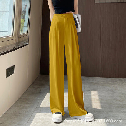 Pantalón de Talle Alto con Corte Amplio y Pliegues para Mujer | Ideal para Uso Diario