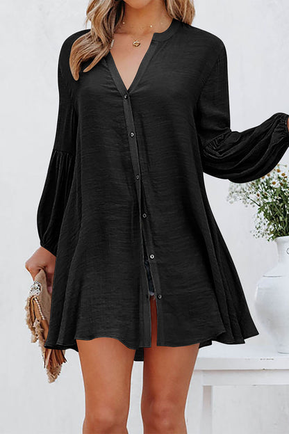 Blusa Larga Con Cuello En V Y Mangas Largas Para Mujer | Ideal Para Uso Diario Y Profesional