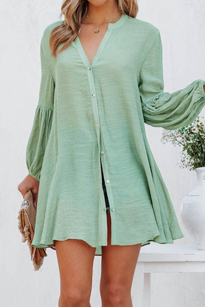 Blusa de Manga Larga con Escote en V Profundo para Mujer | Ideal para Uso Diario y Oficina