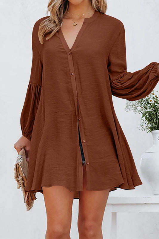 Blusa Larga Con Cuello En V Y Mangas Largas Para Mujer | Ideal Para Uso Diario Y Profesional