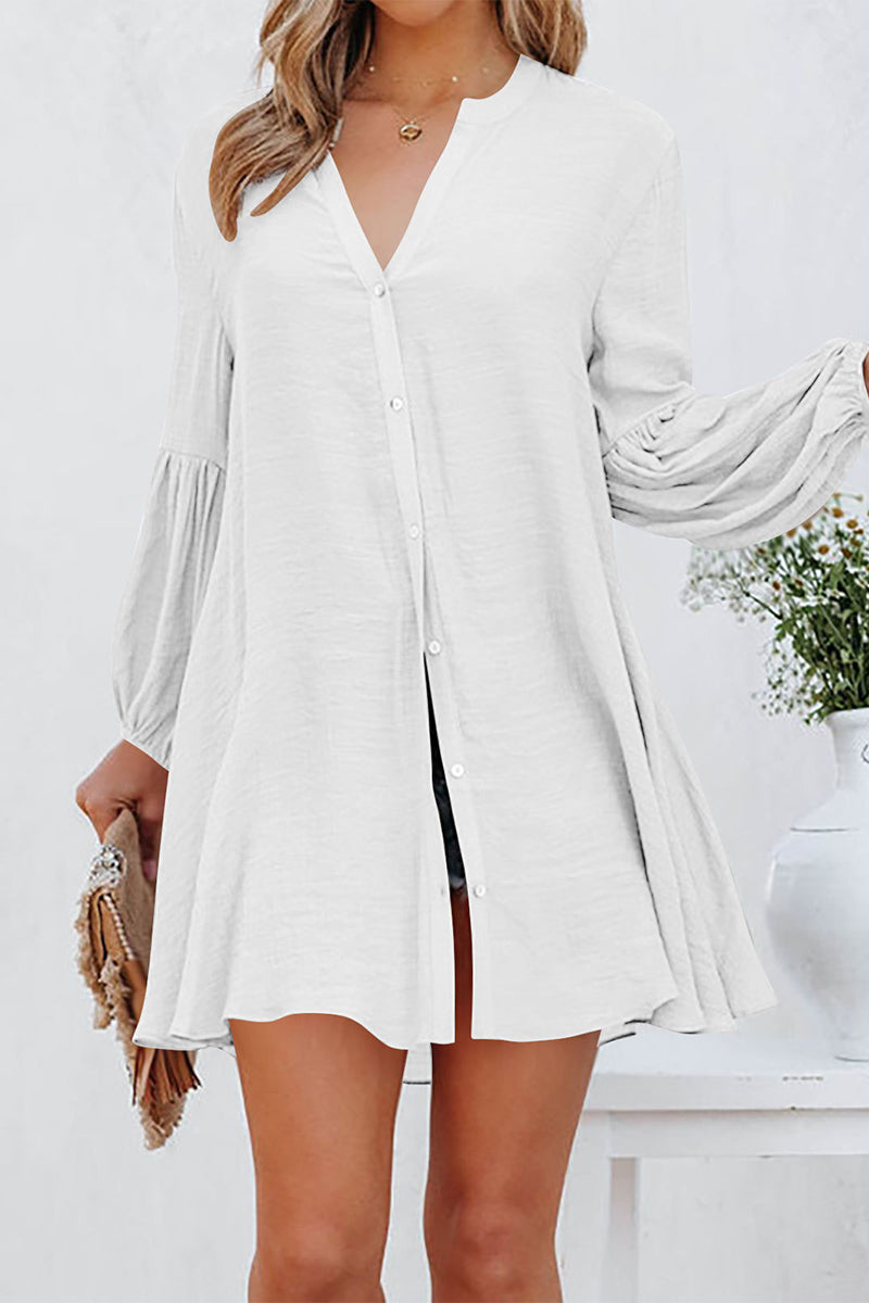 Blusa Larga Con Cuello En V Y Mangas Largas Para Mujer | Ideal Para Uso Diario Y Profesional