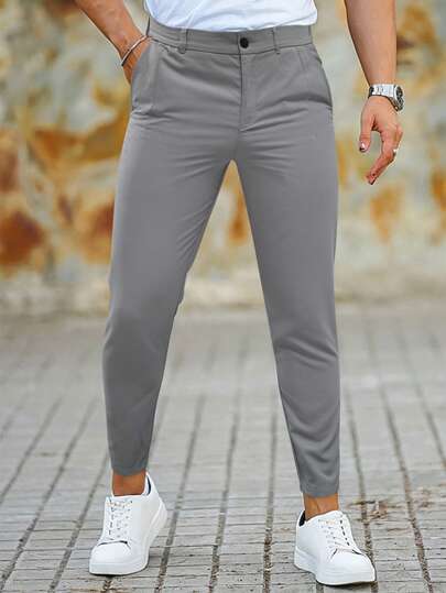 Pantalones Chino Para Hombre Con Corte Recto Y Bolsillos Laterales | Ideal Para Uso Formal