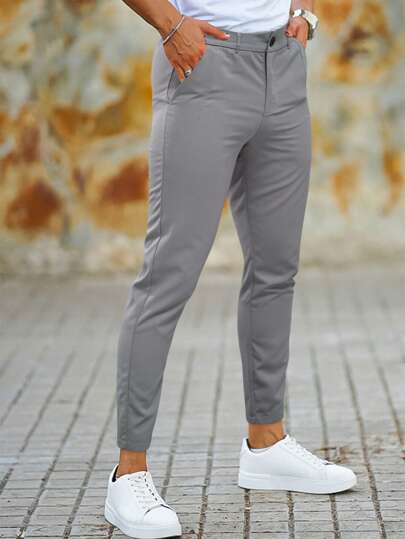 Pantalones Chino Para Hombre Con Corte Recto Y Bolsillos Laterales | Ideal Para Uso Formal