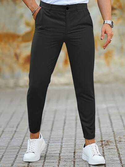 Pantalones Chino Para Hombre Con Corte Recto Y Bolsillos Laterales | Ideal Para Uso Formal