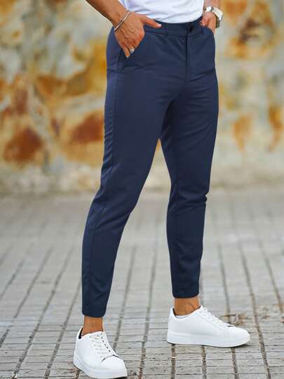 Pantalones Chino Para Hombre Con Corte Recto Y Bolsillos Laterales | Ideal Para Uso Formal